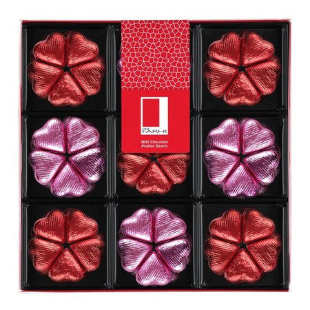 Milk Chocolate Praline Foiled Hearts